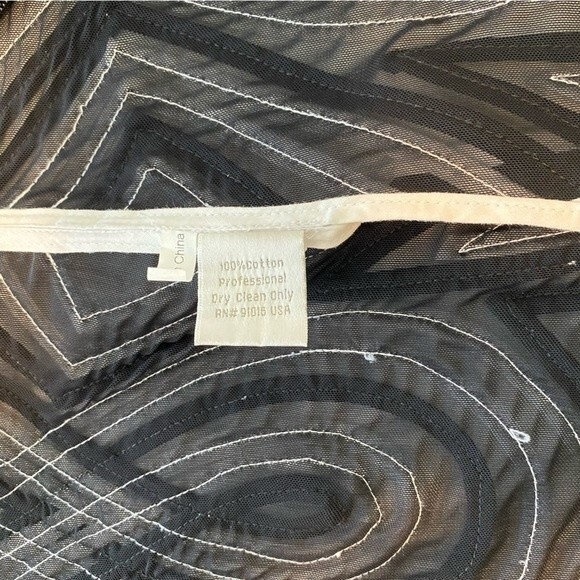 Alexandra Rosati Designer 2 Pc Black White Mesh Geometric 3D Jacket & Top SZ 10 - Picture 15 of 15